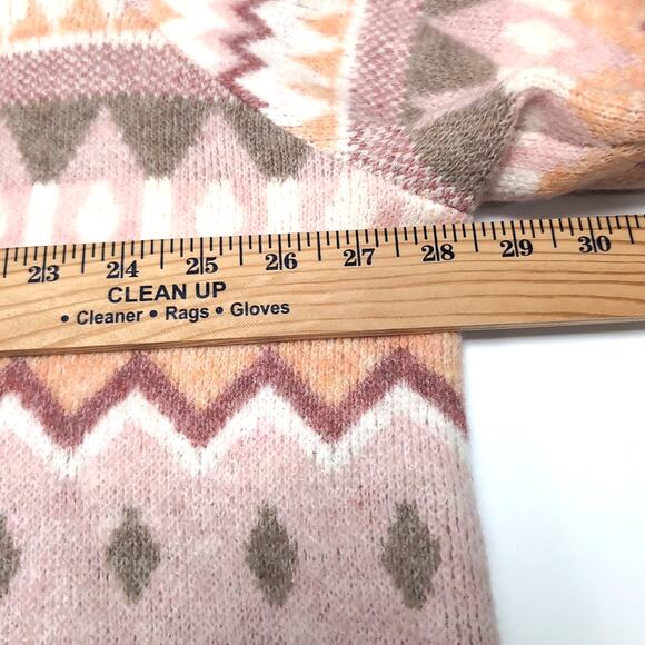 Alfred Dunner Fair Isle Sweater Womens Plus Size Pink 3X Embroidered NEW NWT $73 - Picture 9 of 13
